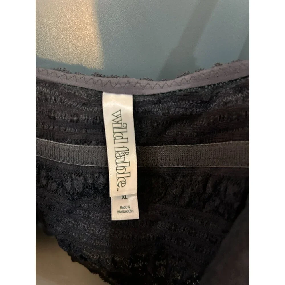 NWT Women's Bubble Lace Cropped Cami - Wild Fable Steel Gray XL - Picture 3 of 5